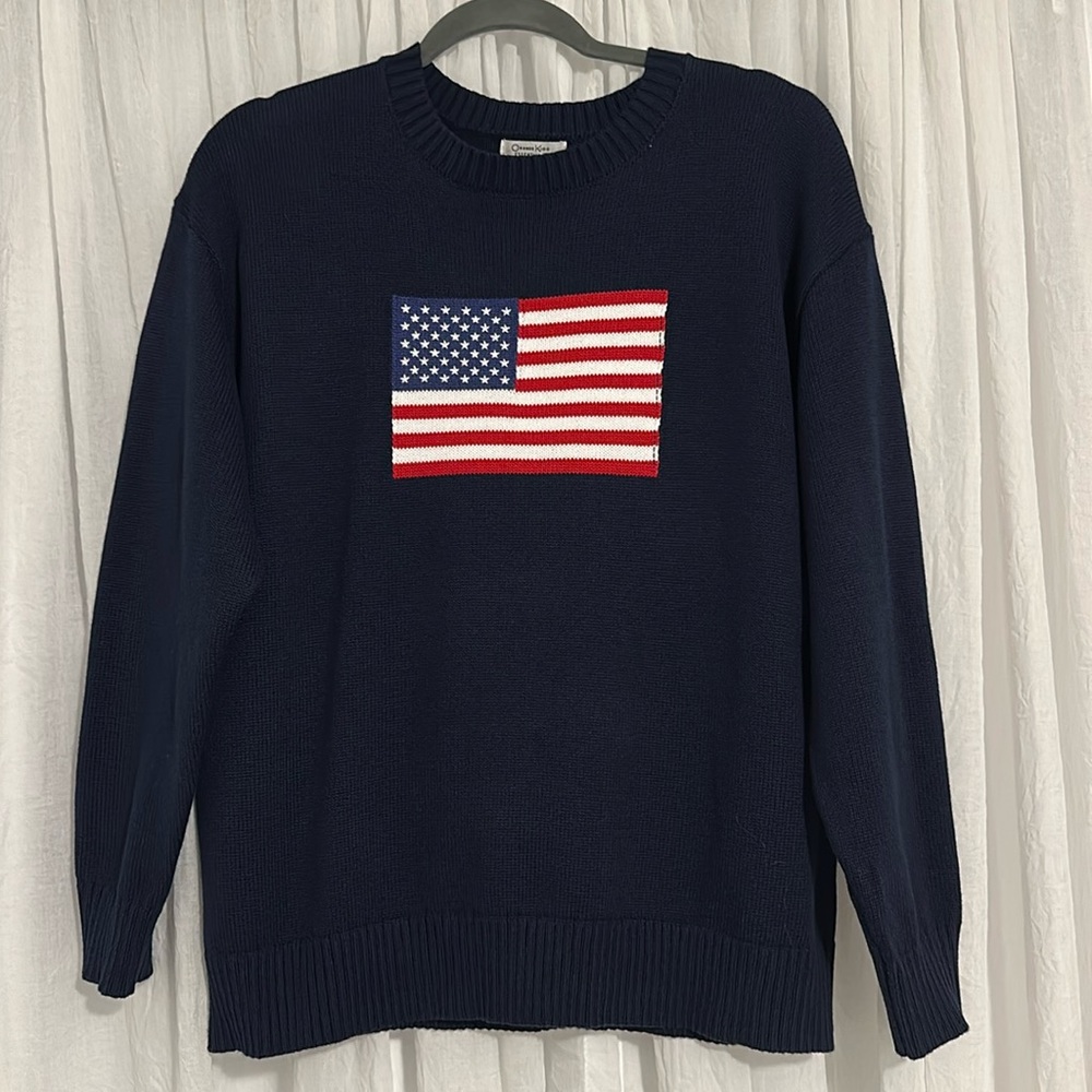 Navy Blue American Flag Sweater